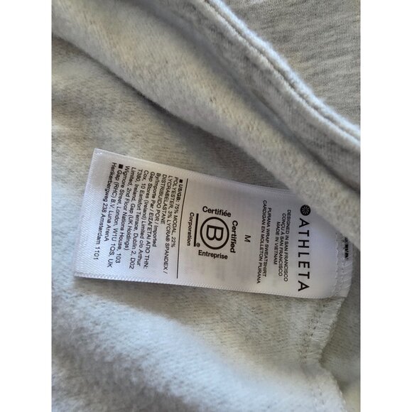 Athleta Womens Heather Gray Drape Hooded Sweatshirt M - Picture 7 of 9